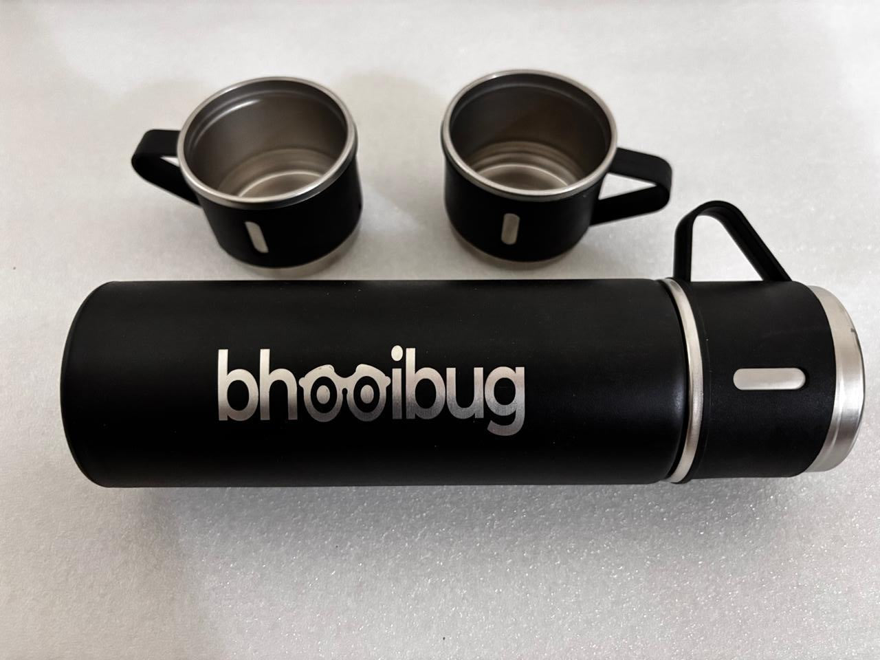 Stainless Steel Vacuum Flask Set with 3 Steel Cups Combo 500 ml