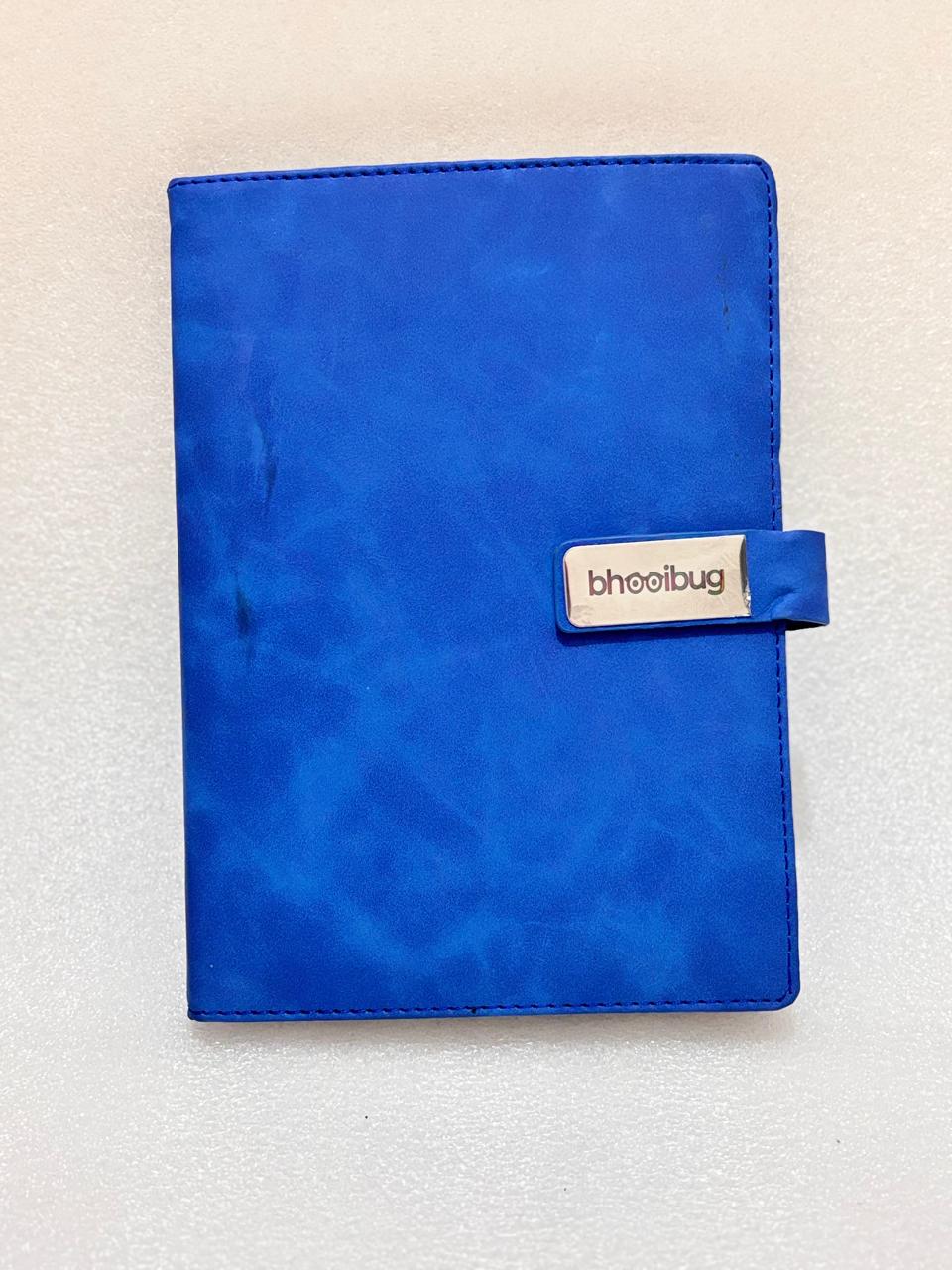 Customised Royal Blue Temperature Bottle, Magnet Flip Diary and Pen Set