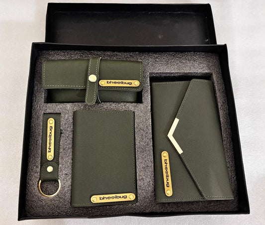 Customised Ladies Purse, Passport Cover, Sunglass Cover and Keychain Set