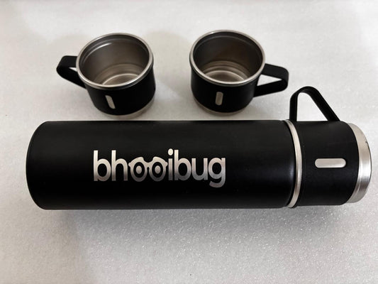 Stainless Steel Vacuum Flask Set with 3 Steel Cups Combo 500 ml