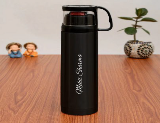 Vacuum Insulated Flask With Cup Lid 500 ml (Black)