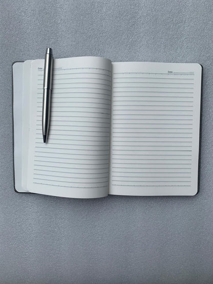 Silver Bottle, Fabric Diary and Pen Set